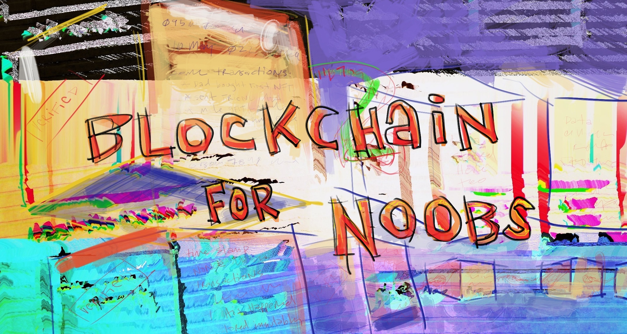 Digital illustration of a blockchain by chiarascuro